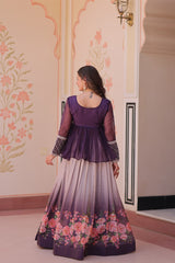 Chiffon with Beads Embroidered work