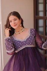 Chiffon with Beads Embroidered work