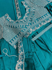 DESIGNER PARTY WEAR LAHENGA SAREE WITH STICH BLOUSE WITH EMBROIDERY WORK