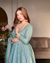 Heavy Georgette With Heavy Embroidery Sequence Work Gown*