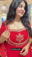 EXCLUSIVE 3 PIECE GOWN-PANT PAIR WITH SEQUENCE EMBROIDERY WORK