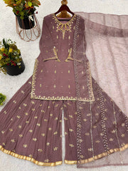 Heavy Faux Georgette With Embroidery Sequence Work
