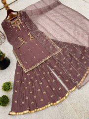 Heavy Faux Georgette With Embroidery Sequence Work
