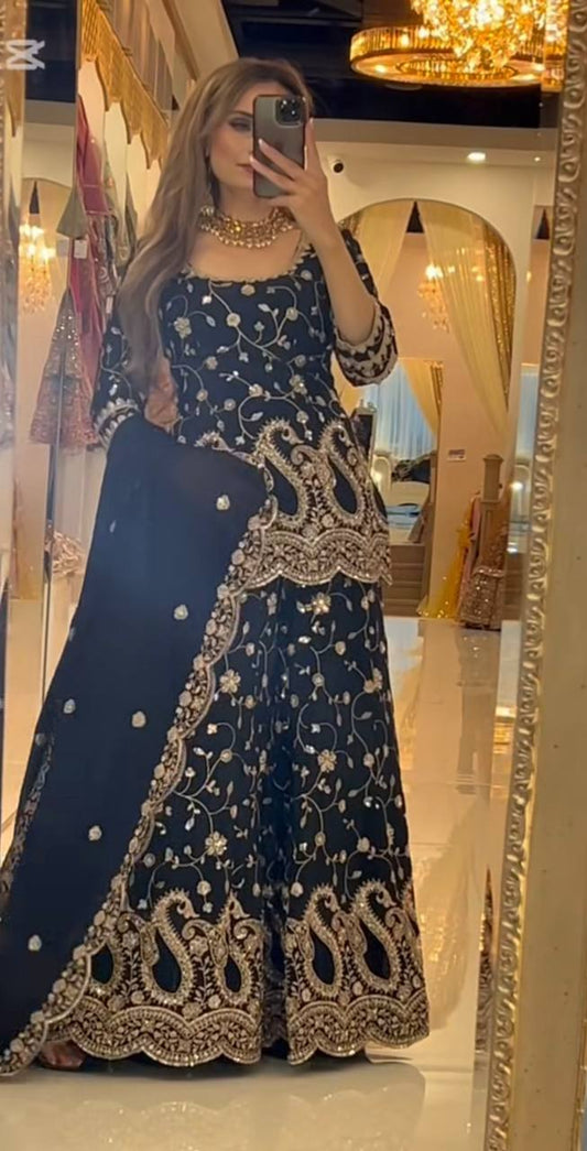 Heavy Embroidery Sequence Work* With Full Embroidery Sleeve