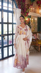 Tabby Organza With Embroidery Sequence Work With Fully Flair