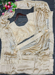 Super Trending Embroidery saree with Embroidery Blouse