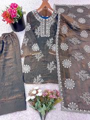 Elegant Embroidered Sequence Work Beautiful Designer Set*