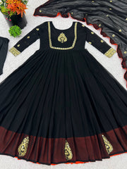 Heavy Fox Georgette With Embroidery Sequence Work With Fully Flair