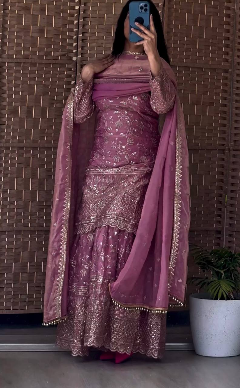 Launching New Designer Party Wear Look Top , Sharara Plazzo and Dupatta*