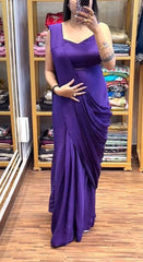 Super Trending Embroidery Sequence work saree with full koti