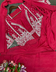 Super Trending Embroidery Sequence work saree with full koti