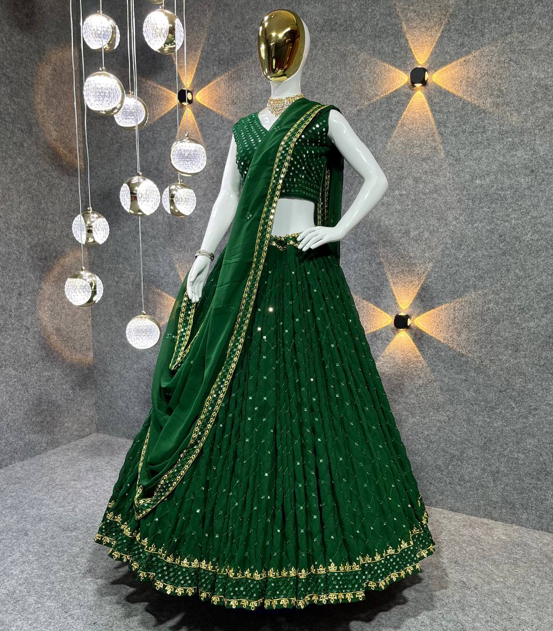 Embroidered Attractive Party Wear Silk Lehenga choli has a Regular-fit and is Made From High-Grade Fabrics And Yarn.