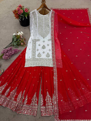Pure Heavy Georgette With &nbsp;Embroidery Sequence Work