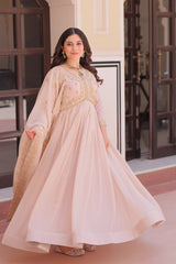 Star Georgette With Beads &amp; Sequins Multi Embroidered work Gown