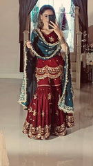 New Designer Party Wear Look Top-sarara and Dupatta With Heavy Embroidery Work