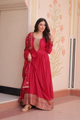 Star Georgette with Zari &amp; Sequins Embroidered work Gown