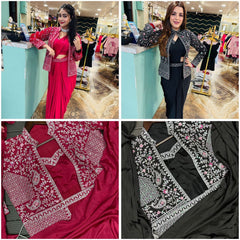 DESIGNER SAREE & FULL SLEEVES KOTI