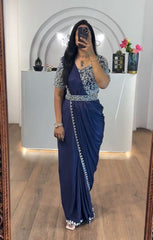 New Super Trending Embroidery work saree with Embroidery Blouse*