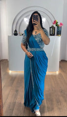 New Super Trending Embroidery work saree with Embroidery Blouse*