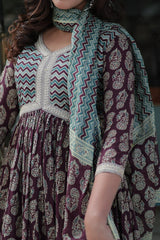 Soft Elegance – Pure Cotton Kurta Set with Dupatta - Vastra Gehna