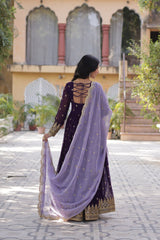 Graceful Faux Blooming Gown Set with Elegant Dupatta - Vastra Gehna