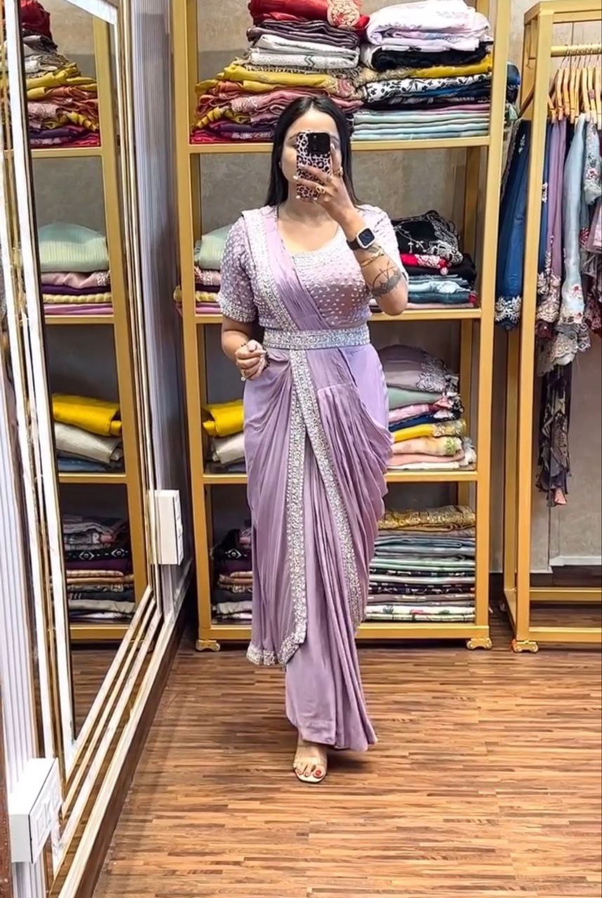 saree with Embroidery Blouse