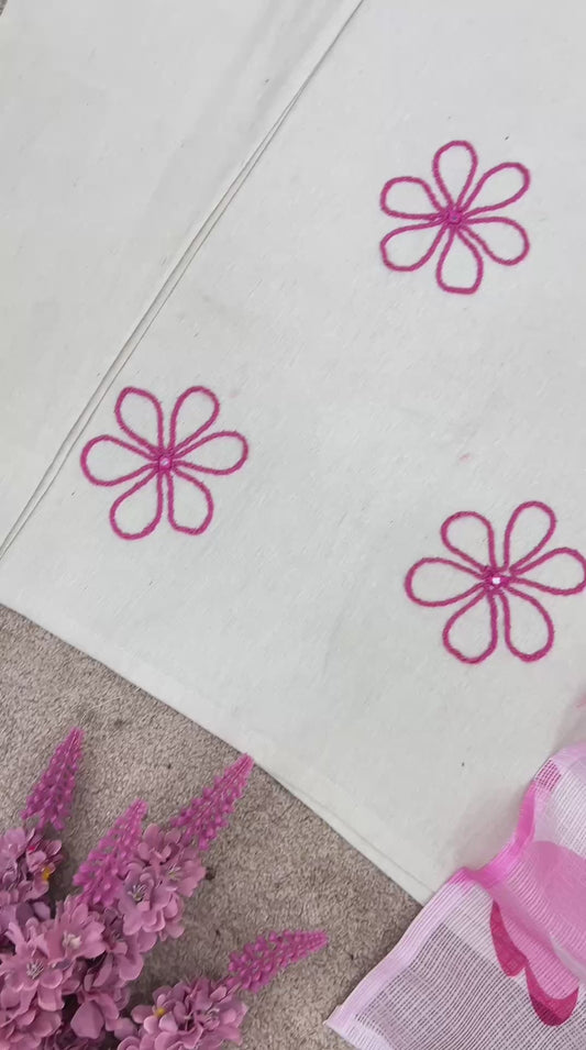 *Roman Silk* With Thread Work With Real Mirror Work